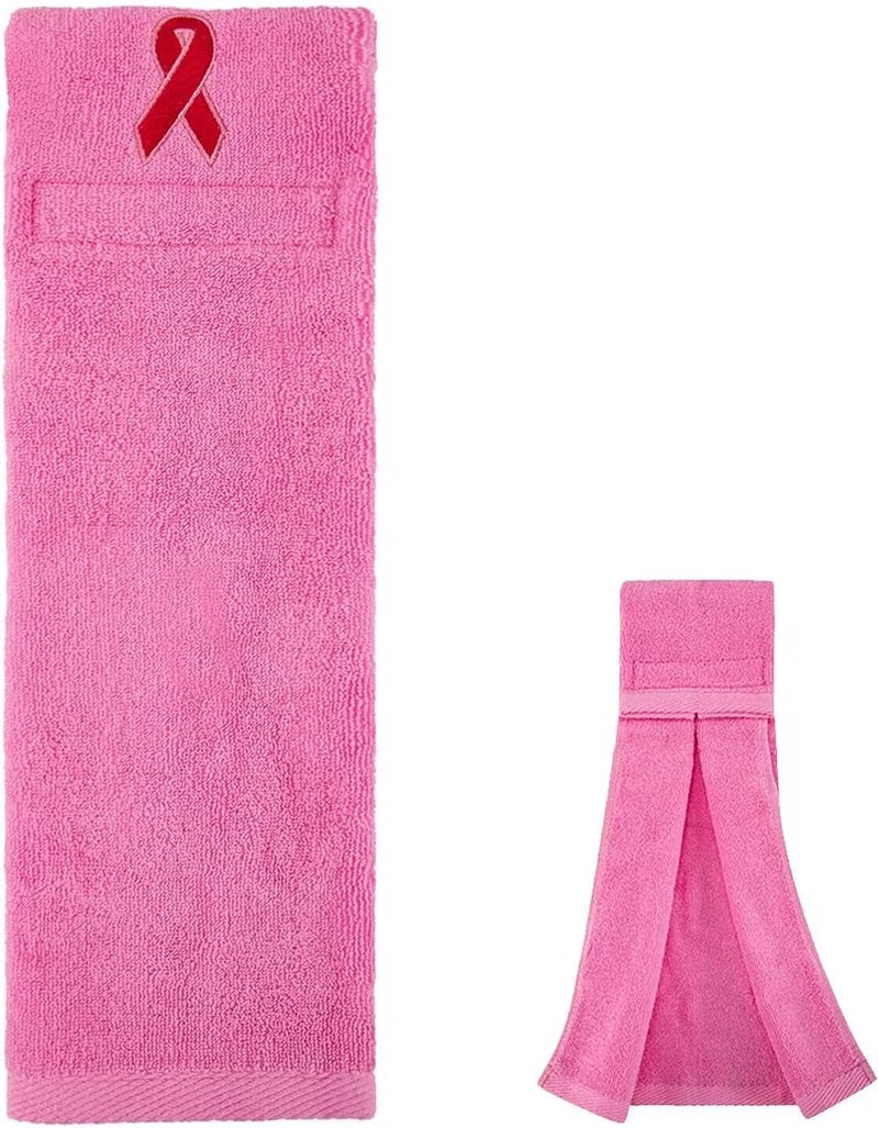 TUYUU Breast Cancer Football Quarterback Towel - Pink Ribbon Decorations for Believe Hope, Youth Men Women Football Towel Accessory - Image 1
